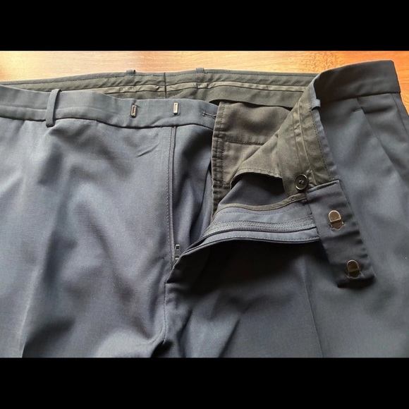 Theory Mens Navy Blue Flat Front Trouser Dressy Suit Pants Bottom Pockets Sz 40 - Picture 12 of 16